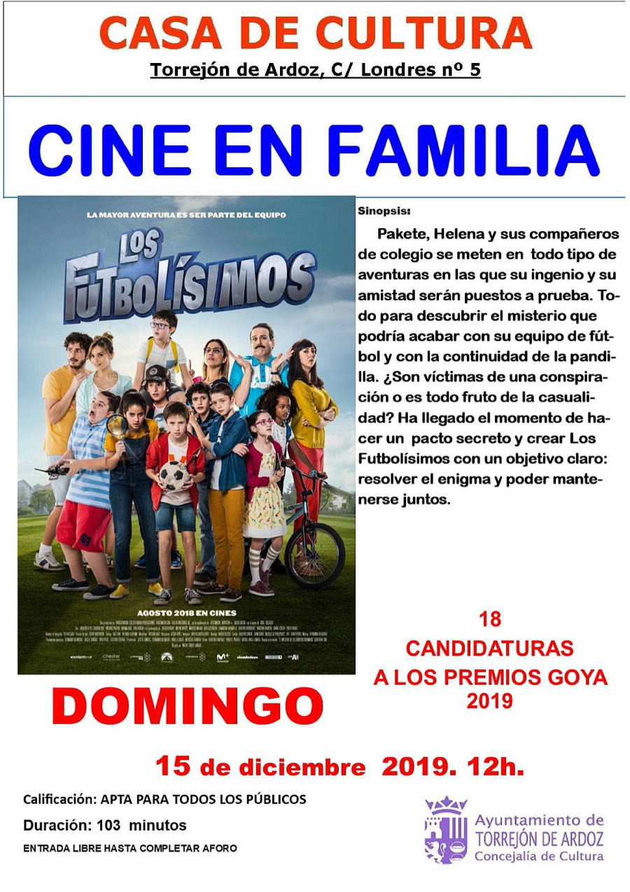 Cine en familia 15 de diciembre