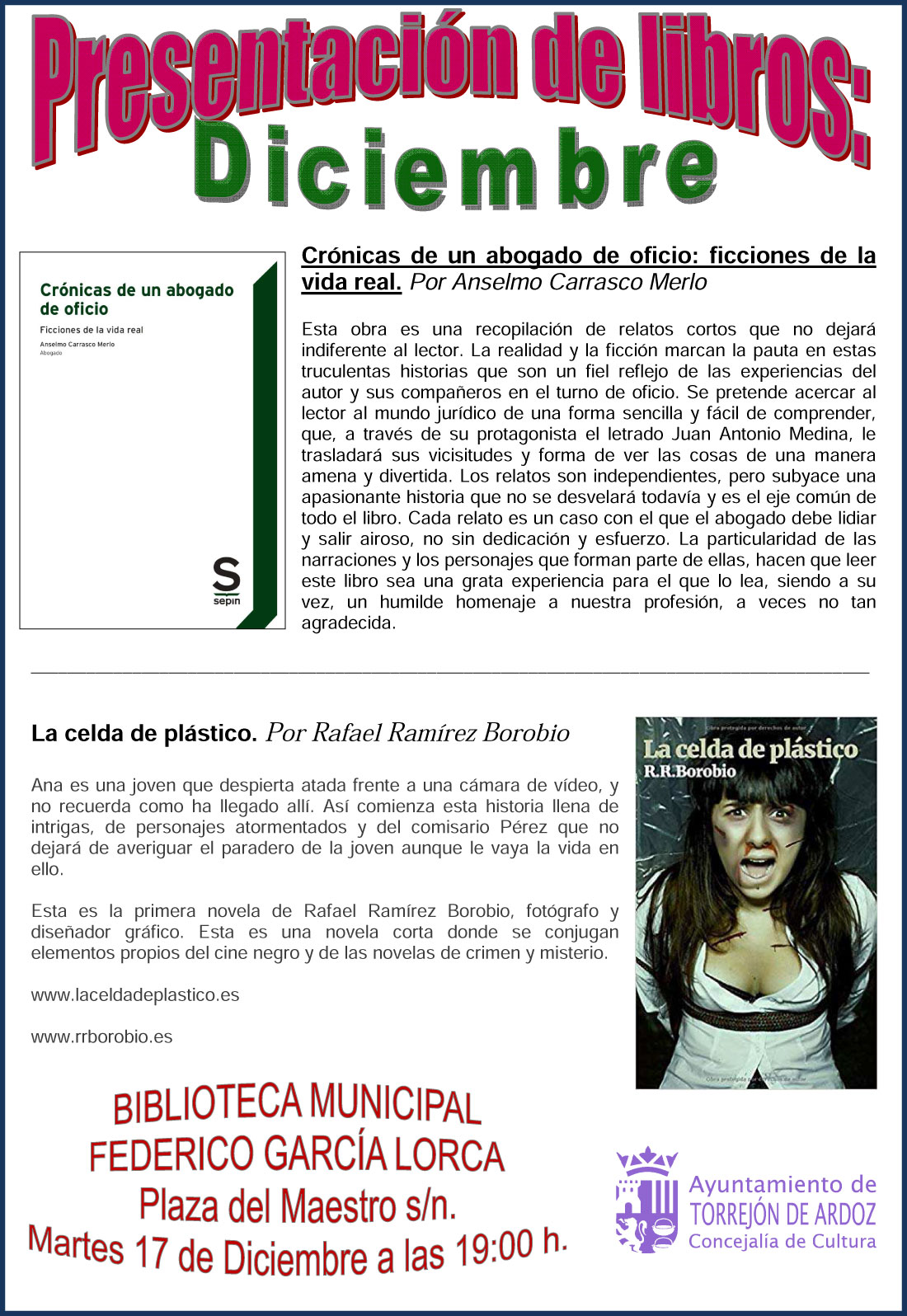 Presentación libros autores locales