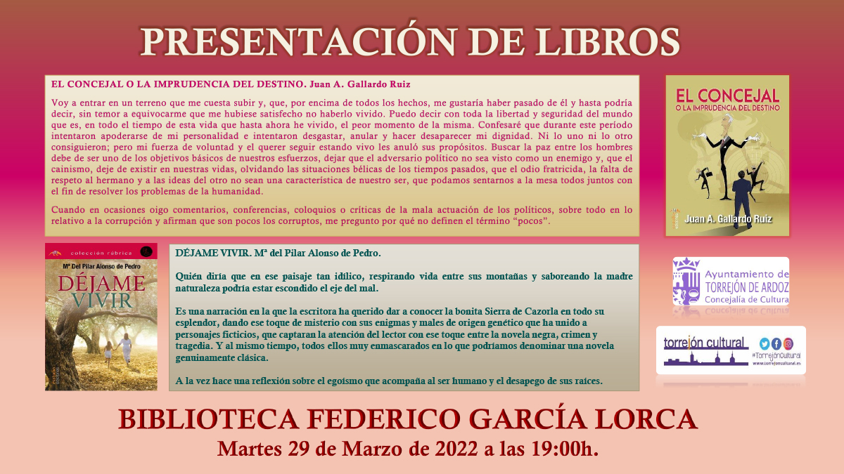 Presentación de libros de autores locales