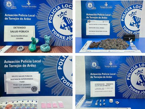 Incautación de sustancias estupefacientes en 8 actuaciones policiales