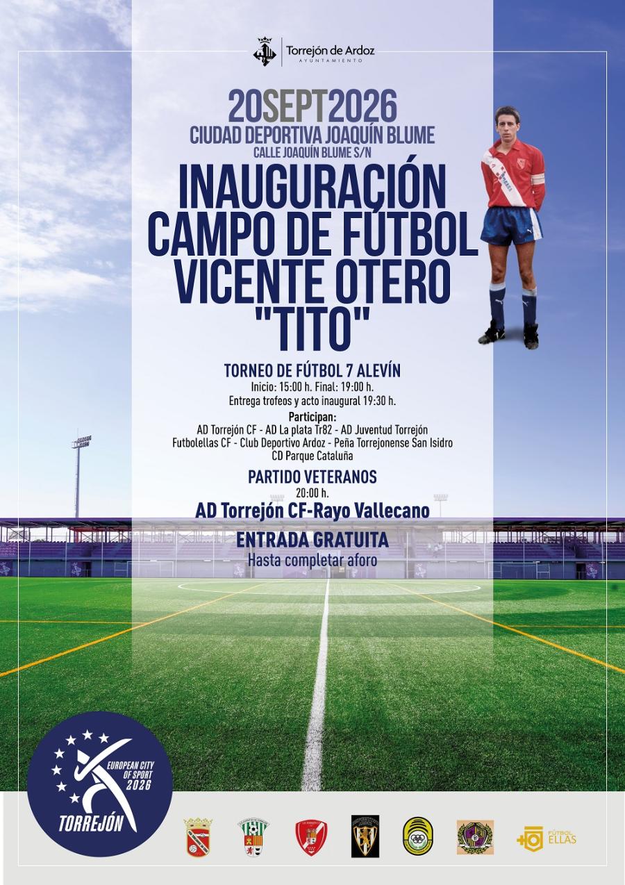 Cartel inauguración Campo de Fútbol Vicente Otero "Tito"