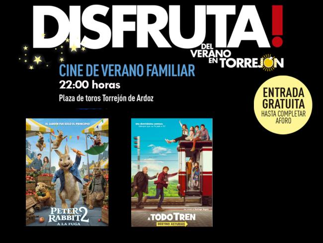 El tradicional Cine de Verano familiar continúa este fin de semana con las películas “A todo tren”, el viernes, 12 de agosto, y “Peter Rabbit 2”, el sábado, día 13