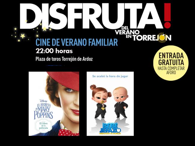 El tradicional Cine de Verano familiar continúa este fin de semana con las películas “El regreso de Mary Poppins”, el viernes, 5 de agosto, y “Bebé jefazo 2”, el sábado, día 6
