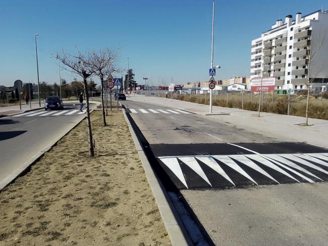Nuevo paso de cebra en avenida de la Constitución junto al túnel de Paseo de la Democracia