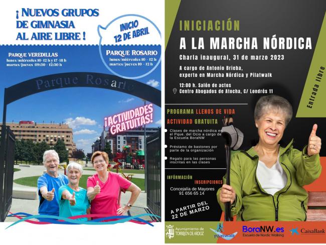 “Gimnasia al aire libre” y clases de “Marcha Nórdica”