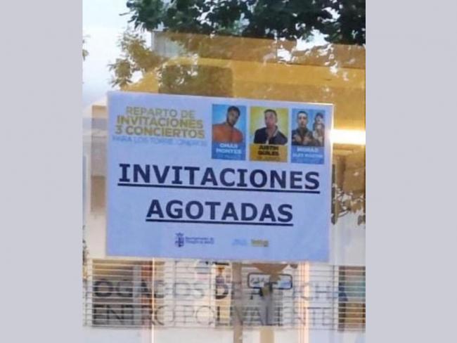 las invitaciones para acceder a los conciertos de Morad, Omar Montes y Justin Quiles se han agotado