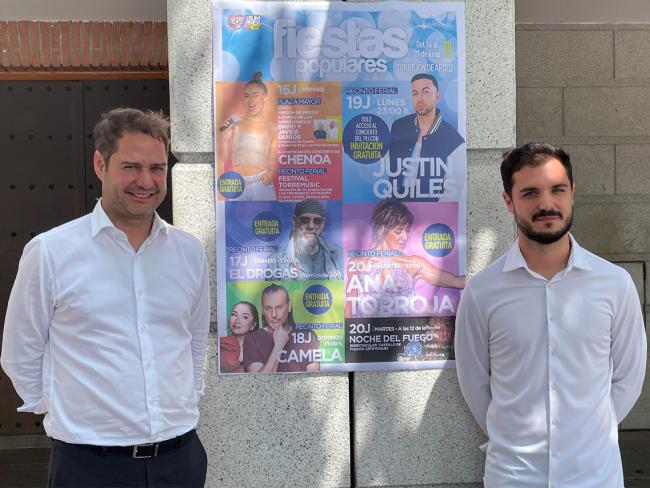 Los grandes conciertos gratuitos de Justin Quiles, Ana Torroja, Camela, El Drogas y Chenoa, protagonistas las Fiestas Populares de Torrejón de Ardoz, las mejores de la Comunidad de Madrid