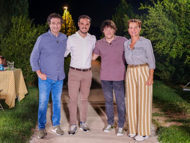 El alcalde, Alejandro Navarro Prieto con Pepe Rodríguez, Jordi Cruz y Samantha Vallejo-Nágera 