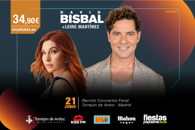 David Bisbal y Leire Martínez, convierten hoy domingo, 21 de junio, a Torrejón de Ardoz en la capital de la música con sus conciertos en las Fiestas Populares 