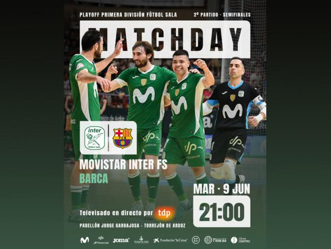 Movistar Inter FS entregará invitaciones a los desempleados de Torrejón de Ardoz para el segundo partido de semifinal del playoff por el título liga que disputará mañana, martes, 9 de junio, contra el Barça, a partir de las 21:00 horas