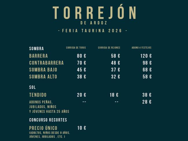 Continúan a la venta las entradas para la Feria Taurina 2026 de Torrejón de Ardoz